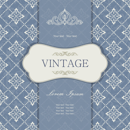 Vintage invitation card with Victorian ornamentsのイラスト素材