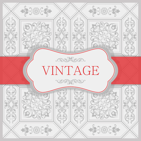 Vintage invitation card with Victorian ornamentsのイラスト素材