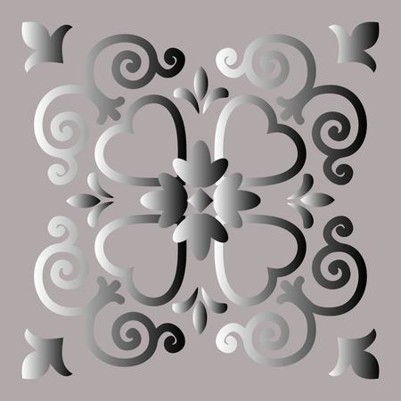 Decorative element, abstract image of a silvery flower, background for design.のイラスト素材