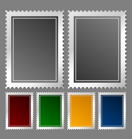 Postage stamp template in various color variationsのイラスト素材