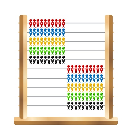 Wooden and plastic school abacus with swallow shaped beadsのイラスト素材