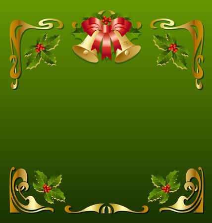 Christmas vintage frame in secession styleのイラスト素材