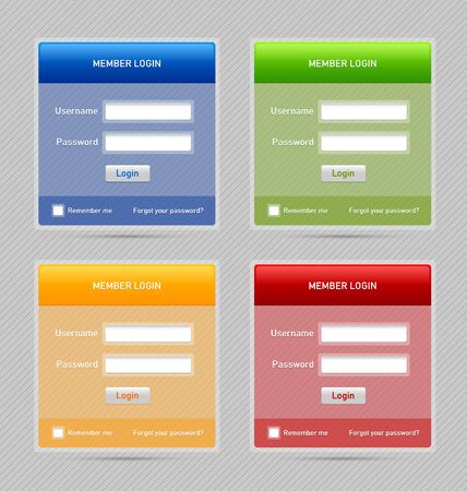 Easy customizable semitransparent member login website elementsのイラスト素材