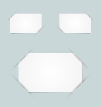 Blank paper cards inserted into another piece of paperのイラスト素材