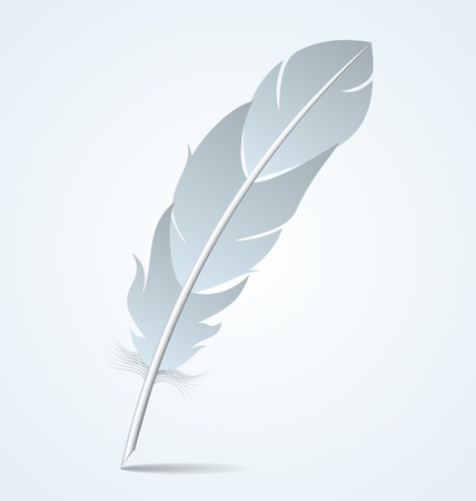 Goose writing quill isolated on light blue backgroundのイラスト素材