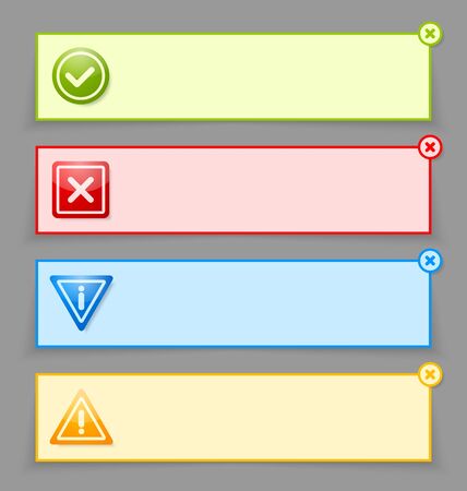 Notification banners suitable for custom web design and computer purposesのイラスト素材
