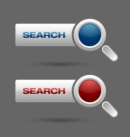 Search buttons isolated on grey backgroundのイラスト素材