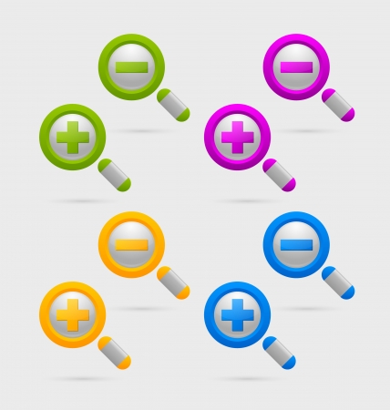 Magnifying glass icons isolated on backgroundのイラスト素材