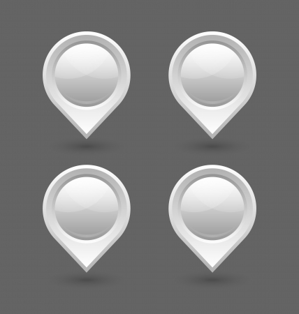 Set of map mark pointers isolated on grey backgroundのイラスト素材