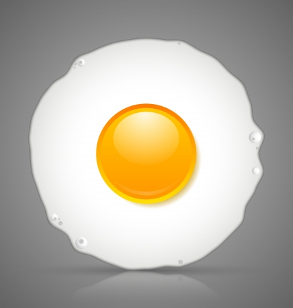 Sunny side up fried egg icon isolated on grey backgroundのイラスト素材