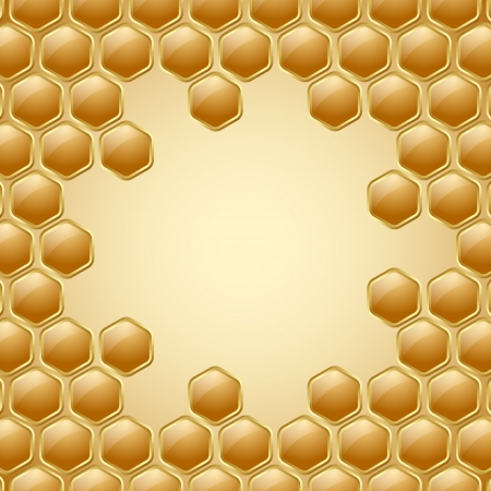 Golden and glossy honeycomb background with space for your textのイラスト素材