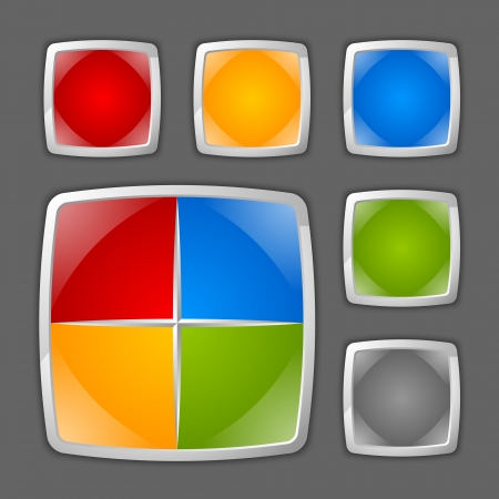 Colorful glossy icon or button backgrounds suitable for custom designのイラスト素材