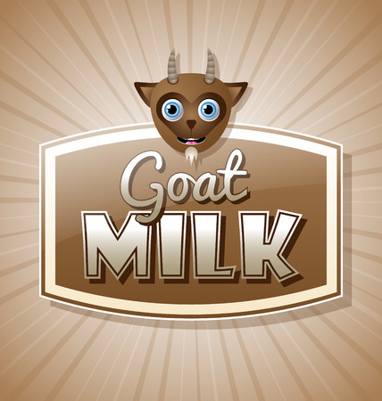 Goat milk label in retro style on brown のイラスト素材