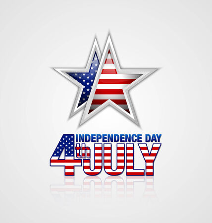 American star with 4th july Independence day title placed on pale grey backgroundのイラスト素材
