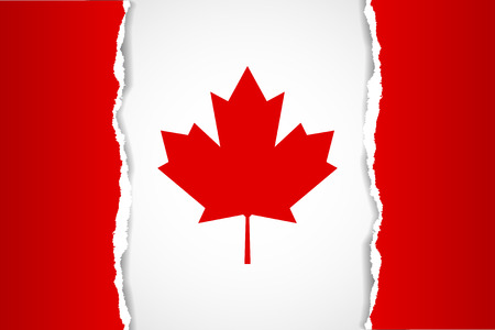 Ripped Canadian flag made of torn papersのイラスト素材