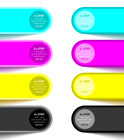 Progress steps design element for custom designs isolated on white backgroundのイラスト素材