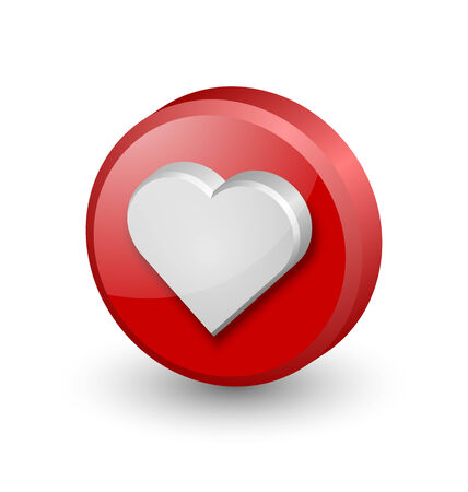 Three dimensional heart icon on white backgroundのイラスト素材