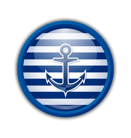 Nautical anchor icon or badge on white backgroundのイラスト素材