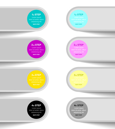 Progress steps design element for custom designs isolated on white backgroundのイラスト素材