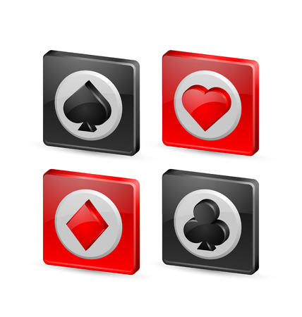 Suit playing card symbols on white backgroundのイラスト素材