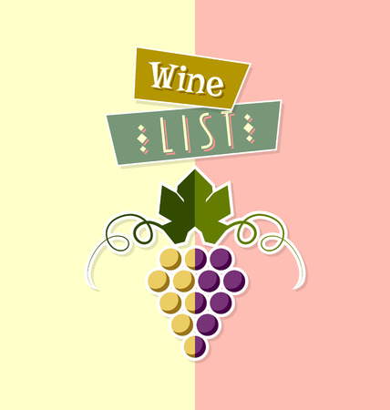Wine list cover template in simple retro styleのイラスト素材
