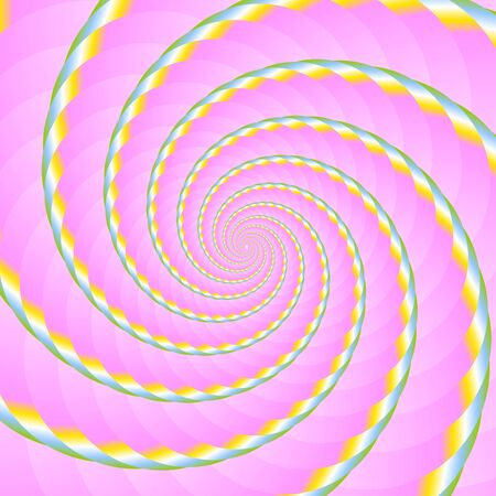 Twisted and ribbed spiral in fresh spring colors on backgroundのイラスト素材