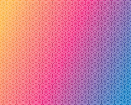 Abstract hexagonal honeycomb pattern on colorful backgroundのイラスト素材