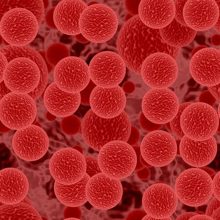 Seamless abstract red globular virus texture illustration