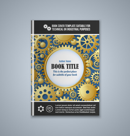 Brochure or book cover template on grey backgroundのイラスト素材