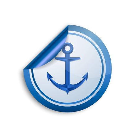 Nautical anchor sticker icon on white backgroundのイラスト素材
