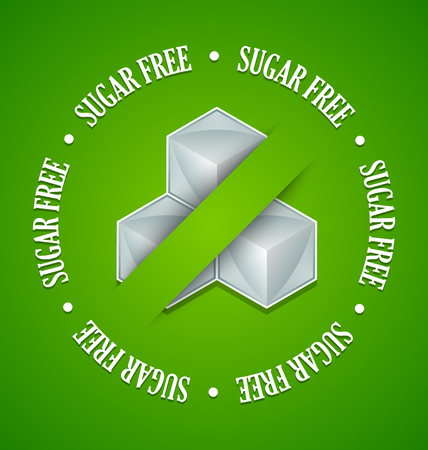 Sugar free symbol placed on green backgroundのイラスト素材