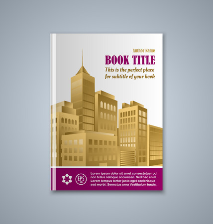 Brochure or book cover template on grey backgroundのイラスト素材