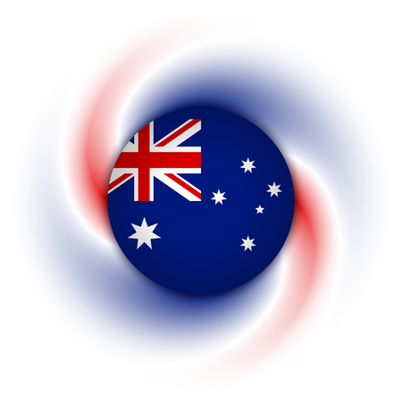 Australian badge on twisted blue and red backgroundのイラスト素材