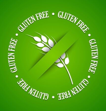White gluten free sign on green backgroundのイラスト素材