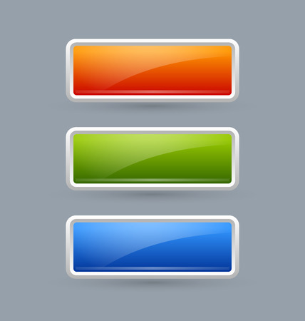 Colorful glossy buttons isolated on grey backgroundのイラスト素材