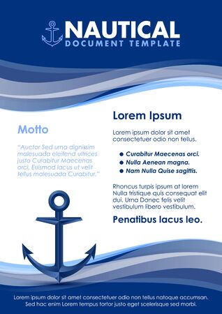 Nautical document template with ship anchor iconのイラスト素材