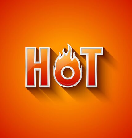 Glossy golden hot lettering with long shadow effect on orange backgroundの写真素材