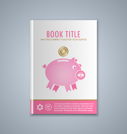 Brochure or book cover template on grey backgroundのイラスト素材