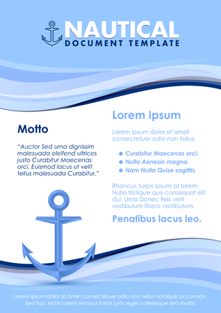 Nautical document template with ship anchor iconのイラスト素材