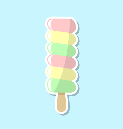Retro and vintage flat popsicle icon on pale blue backgroundのイラスト素材