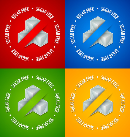 Set of sugar free symbols placed on backgroundのイラスト素材