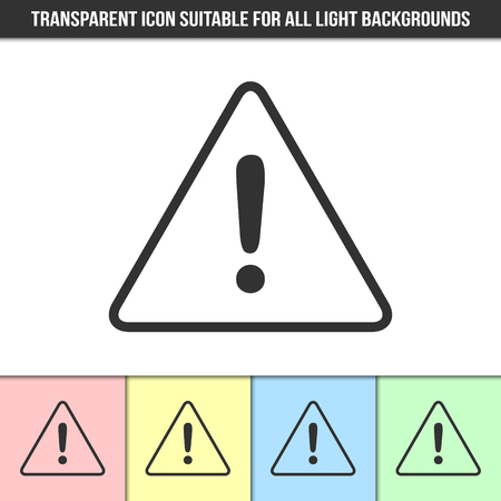 Simple outline transparent warning notification icon on different types of light backgroundsのイラスト素材