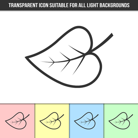 Simple outline transparent leaf icon on different types of light backgroundsのイラスト素材