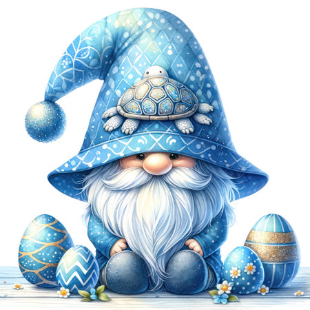 Cute Gnome Easter Day Clipart Illustrationの素材