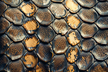 Exotic Snake Skin Texture with Detailed Scales Pattern for Background or Wallpaper Use in Design AI Generativeの素材