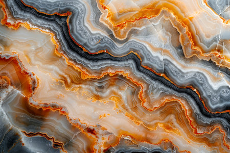 Abstract Marble Texture with Wavy Patterns in Warm Orange and Gray Tones for Elegant Backgrounds AI Generativeの素材