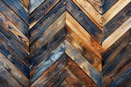 Vintage Chevron Parquet Texture: Detailed Wooden Herringbone Pattern Background with Rustic Aesthetic AI Generativeの素材