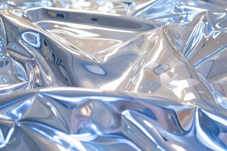 Abstract Shiny Silver Foil Texture Background for Luxurious Design Concepts and Modern Wallpapers AI Generativeの素材