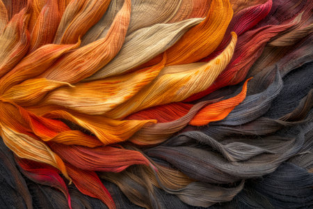 Vibrant Textured Waves of Multicolored Hair Extensions in a Closeup View, Perfect Background for Beauty and Fashion Concepts AI Generativeの素材