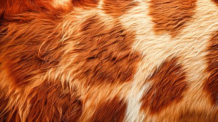 Close up Texture of Red and White Feline Fur Pattern for Backgrounds and Design Elements AI Generativeの素材